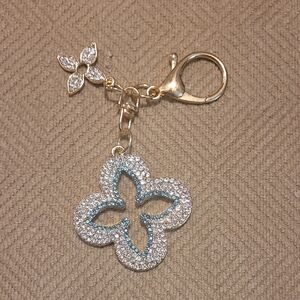 Jacqueline Kent Crystal Clover Purse Charm NWOT